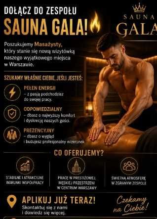 Masażystę  do Klubu Sauny Galla