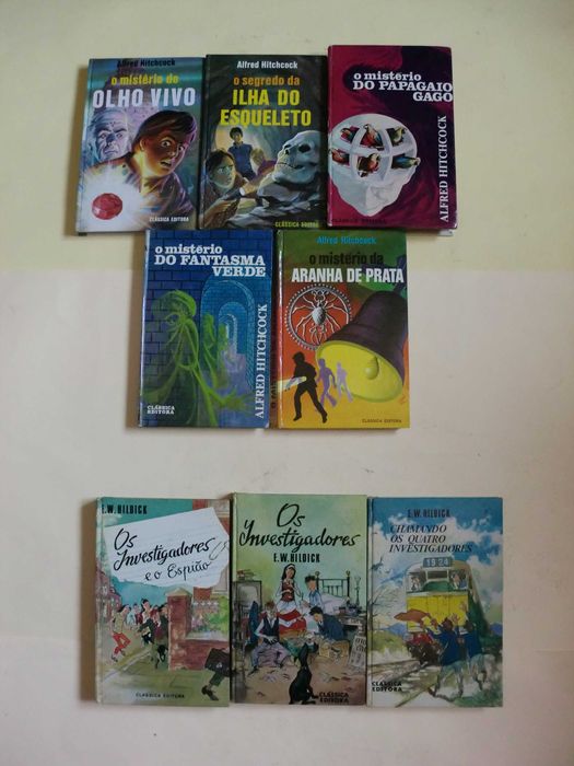 Obras de E. W. Hildick e Alfred Hitchcock