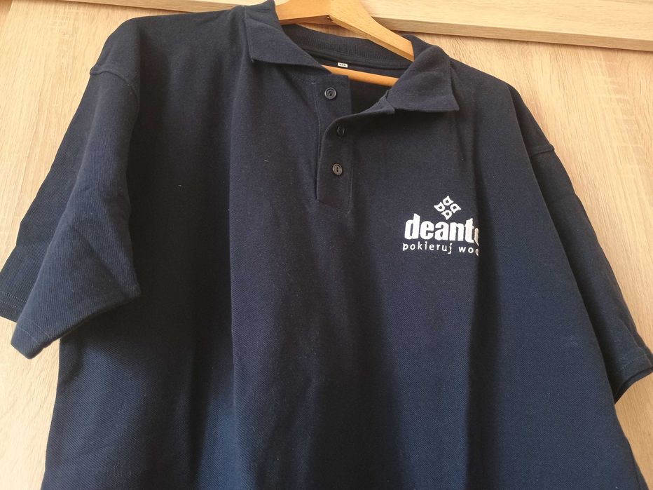 Koszula męska polo granatowa z logo deante.Koszulka 2XL