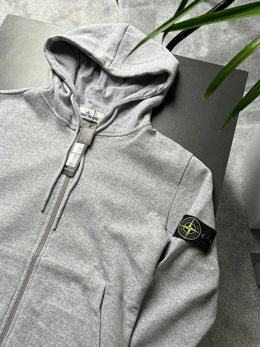Зіп худі stone island в чорному та сірому кольорах