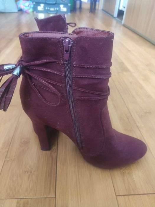 Kozaki 39 zamsz bordowe śliwka  Jenny fairy