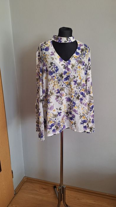 Elegancka bluzka koszula w kwiaty r. 44