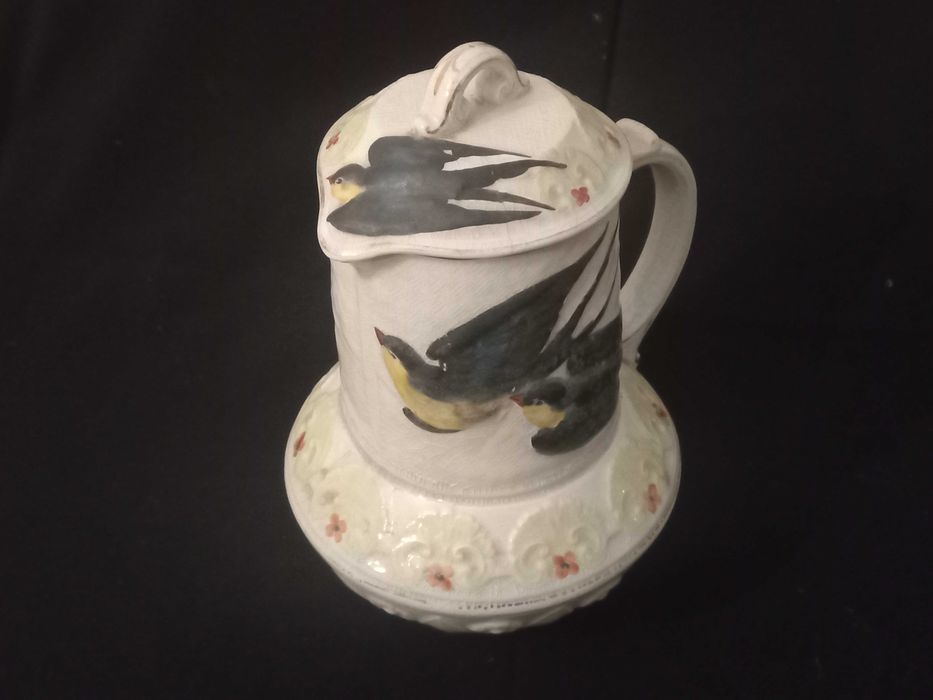 Jarro com Tampa em Faiança Antiga (33)