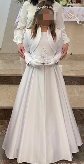 Suknia komunijna r. 146 cały zestaw