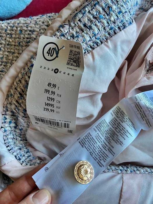 40 42 orsay tkana sukienka nowa pastele krem xl ogrodniczka