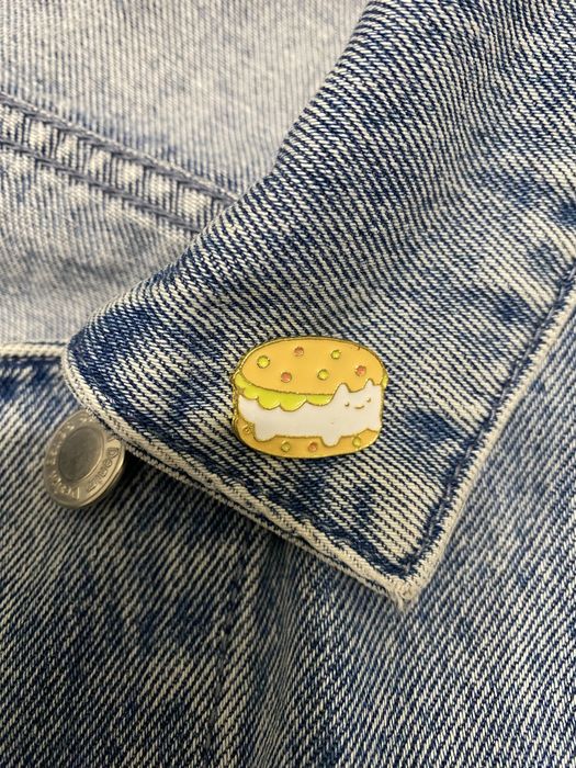 Broszka przypinka kanapka burger z kotkiem:)