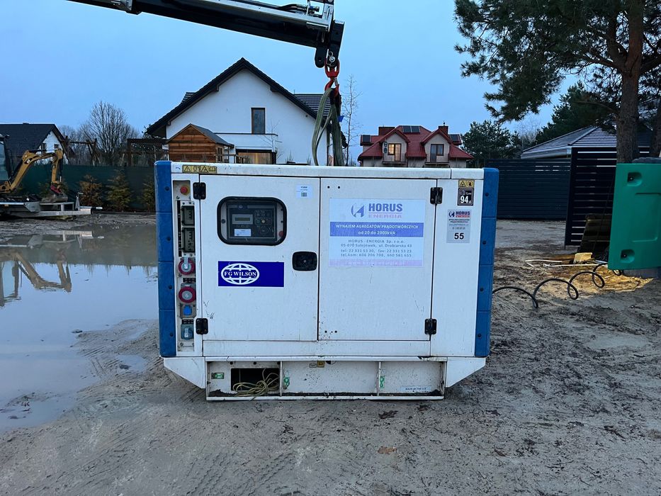 Wynajem agregatu prądotwórczego 27 kVA Halinów, dowóz HDS