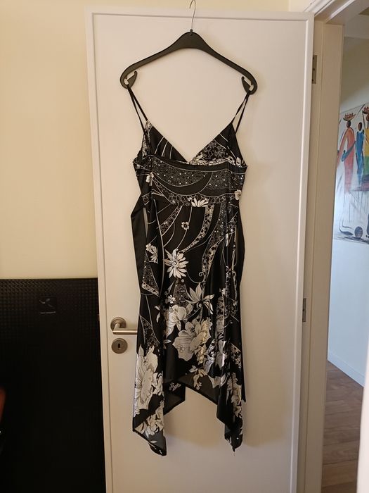 Vestido cerimónia preto e branco