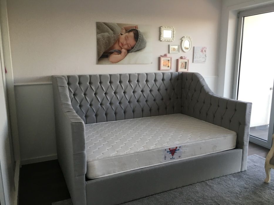 Cama de solteiro estofada + Estrado + Colchão Fabricantes