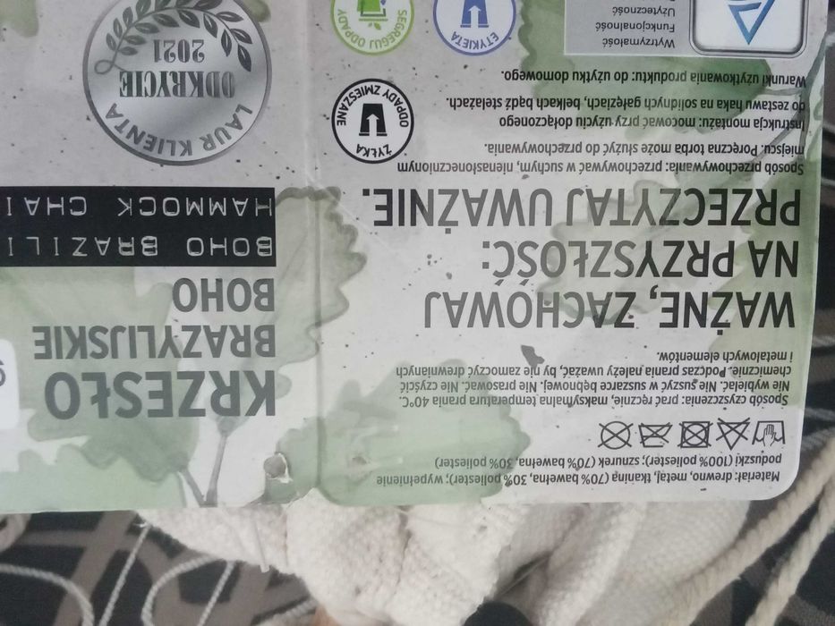 Krzesło brazylijskie boho hamak nowe