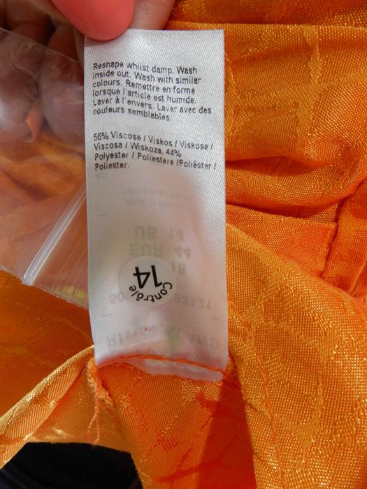 Bluzka z długim rękawem Vintage bufiasty pomarańczowa River 44 XXL