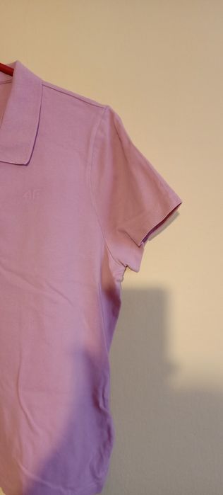 Damska koszulka polo pastelowy róż 4F