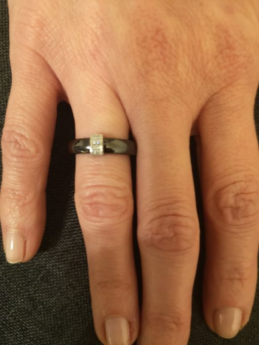 Pierścionek ceramika że srebrem 14