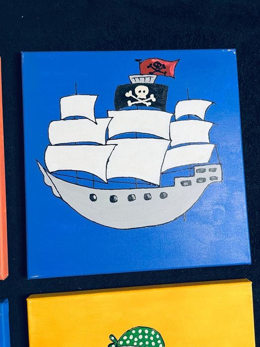 Obrazki Piraci do pokoju chłopca 6 sztuk