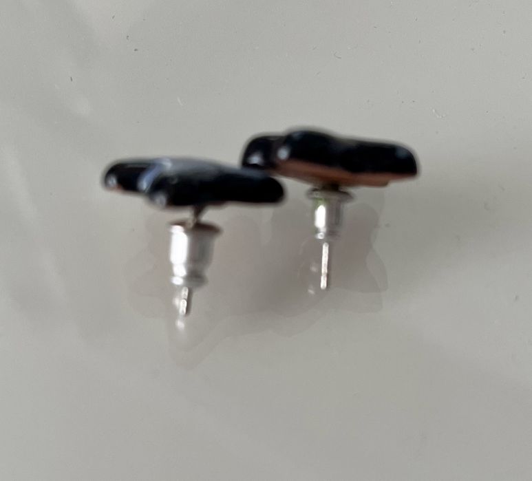 Brincos flor azuis e pretos