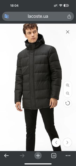 Пальто куртка пуховик Lacoste шкіряне