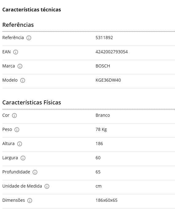 Frigorífico Combinado BOSCH KGE36DW40