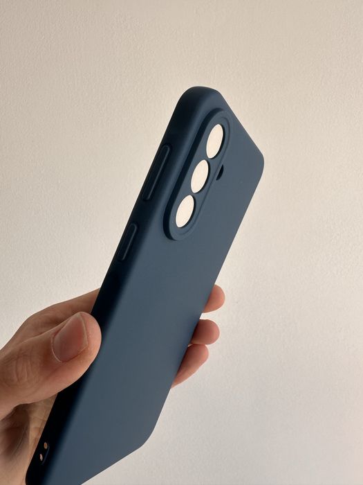Etui Plecki Silikonowe Granatowe + SZKŁO hartowane do SAMSUNG GALAXY A57