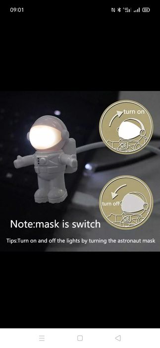 Астронавт USB- светильник от Повербанка Компьютера Ночник