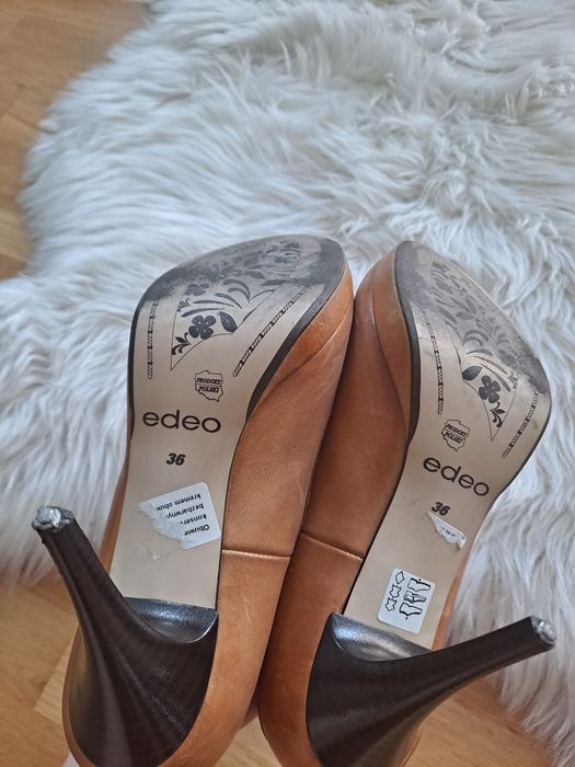 Półbuty skórzane na szpilce