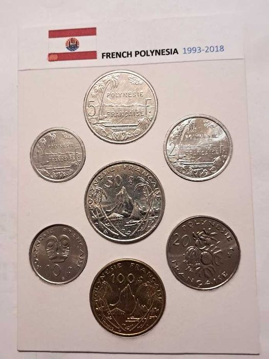 Французька Полінезія 7 монет 1993-2018 рік.