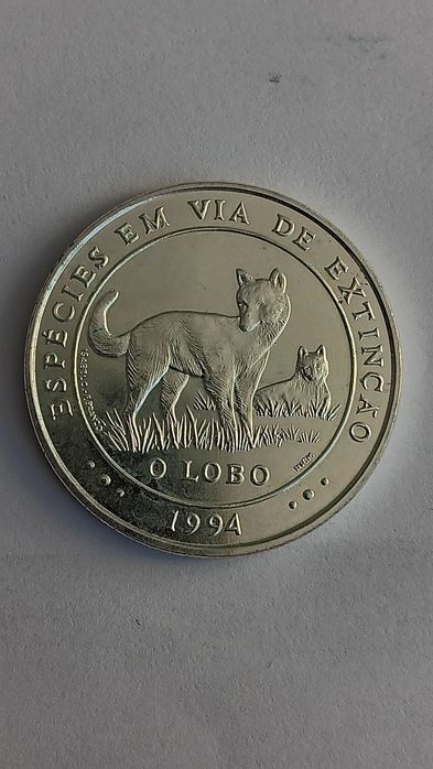 Moedas de 1000 escudos prata Lobo. 1994
