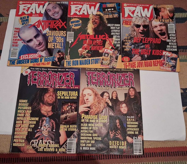 Revistas Raw/Terrorizer anos 90
