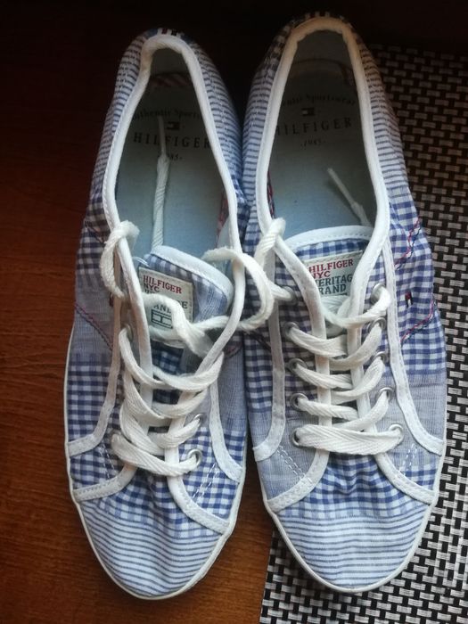Tenisówki, buty, niebieskie, kratka tommy hilfiger 37