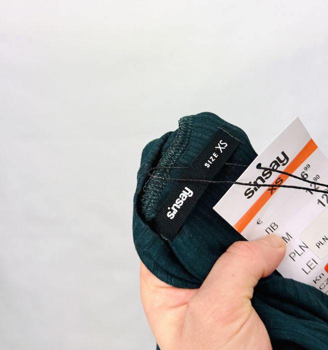 Ciemnozielona tunika z półgolfem XS 34