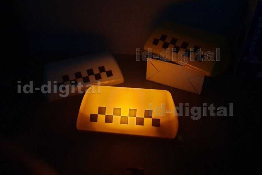 Шашка Таксі фішка Taxi акумуляторна бездротова з пультом ДК на акб led