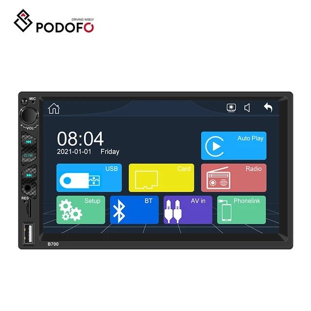 Rádio 2din 7 polegadas CARPLAY Android auto + comando volante+Mic NOVO