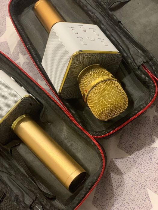 Бездротовий Bluetooth мікрофон караоке Star Voice Q7 золотий