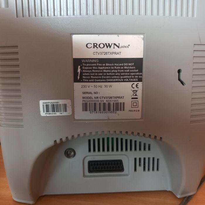 CROWN  CRT de 14 polegadas