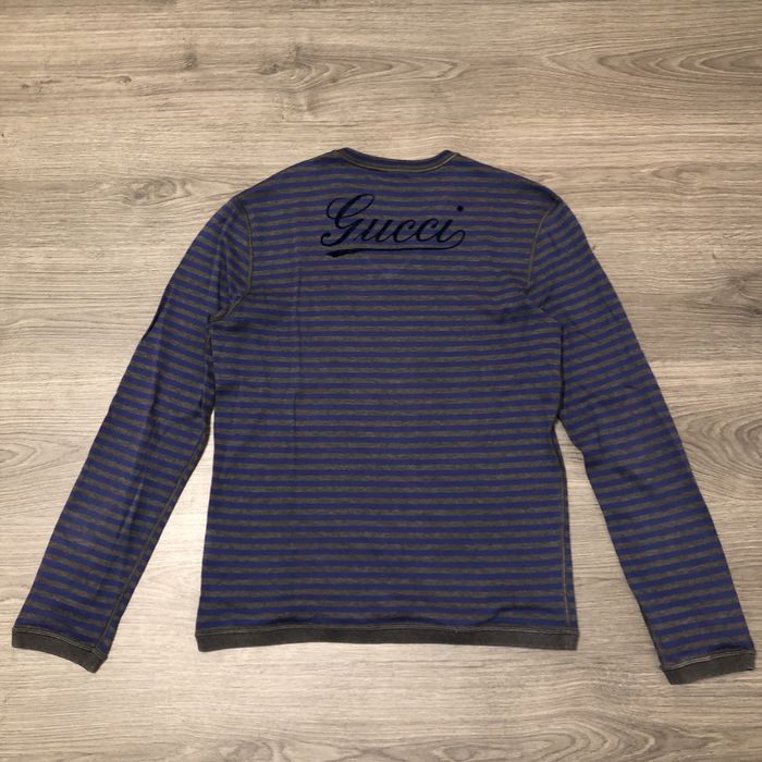 Longsleeve Gucci v-neck sweter w paski high end
