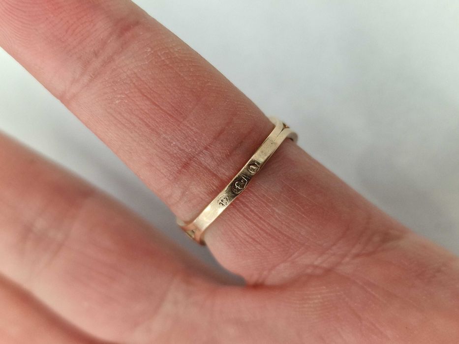 Złoty pierścionek damski/ 585/ 2.54 gram/ R13/ Kraków 1963-86
