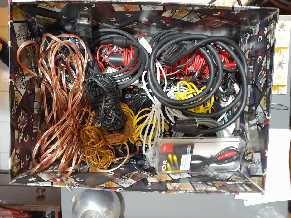 Electrical wires, audio, telephone, PC cables, TV cables, totaling 10063824733964033123