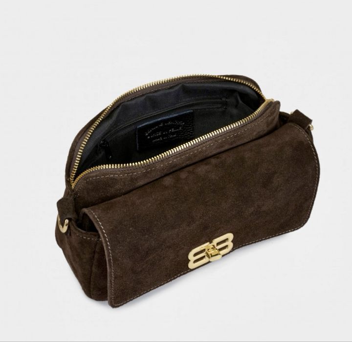 Сумка крос боді замшева руда рижа хакі зелена  Замшевая сумка