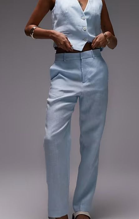 Zara штани 100% лляні голубі mango