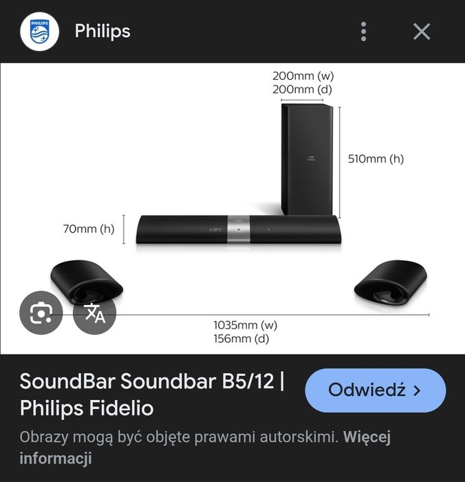 Sounbar Philips Fidelio B5 12 Stan Idealny