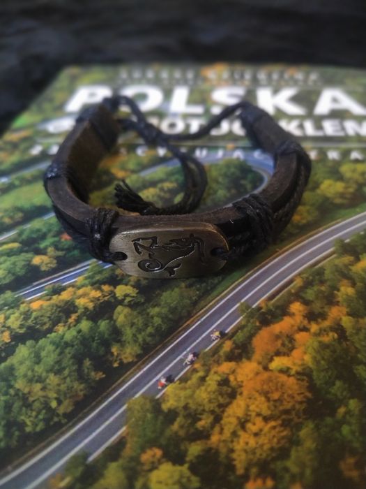 Bransoletka skórzana męska KOZIOROŻEC regulowana