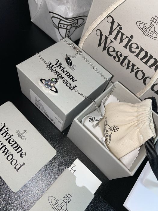 Підвіска Vivienne Westwood Reina White CZ подвеска вествуд сережки