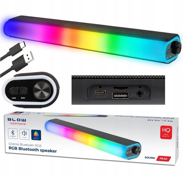 Głośnik soundbar bluetooth gamingowy głośnik komputerowy LED RGB USB