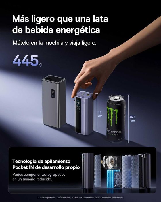 PowerBank 20000mAh Baseus 145W Cabo USB-C Integrado