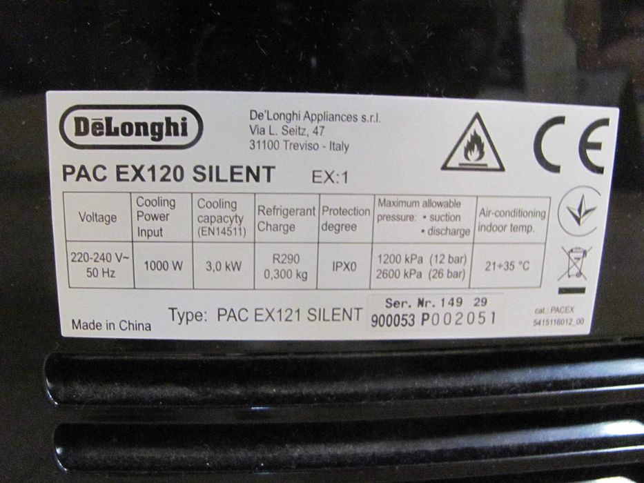 Klimatyzacja, klimatyzator DeLonghi Pinguino PAC EX120 Silent