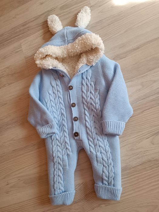 Дитячий утеплений в'язаний комбінезон
