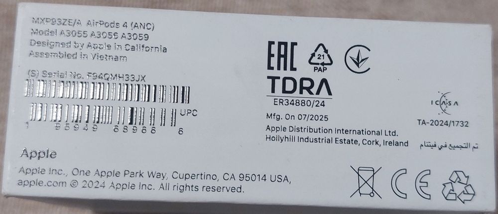 Oryginalne APPLE AirPods 4 z ANC + etui GRATIS !