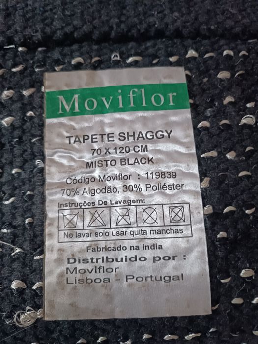 Tapetes shaggy misto Black 160x230