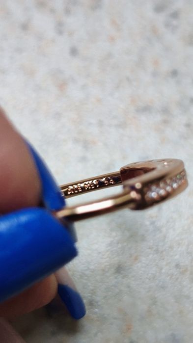 Pierścionek pavé Pandora Signature, różowy, nowy, rozm. 54