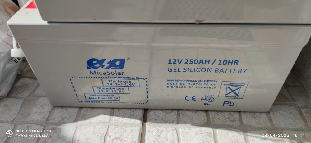 Bateria de Gel 250 Ah pC10 /Equivale a 300 Ah em C100