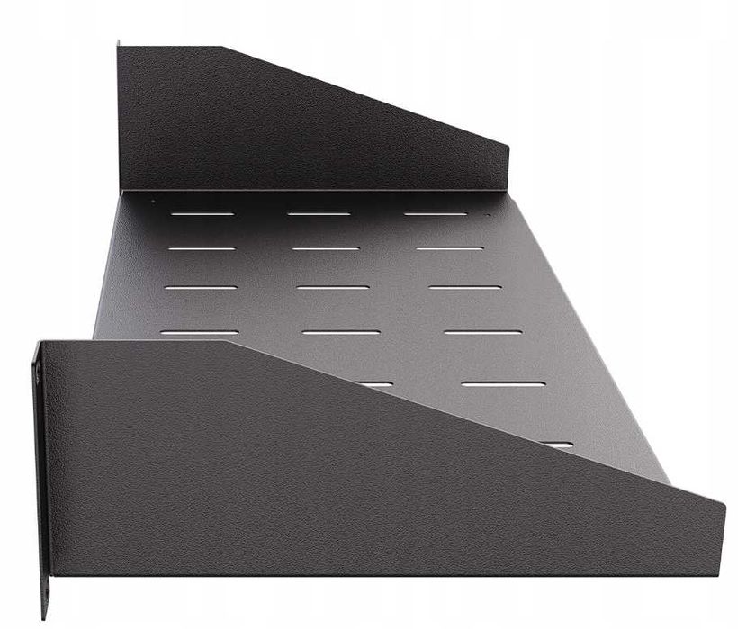 Półka RACK Eco stała czarna 19" 2U 220 mm Perforowana jakość StalFlex